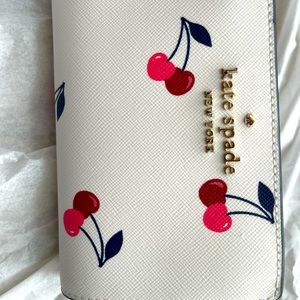 Kate Spade Staci dancing cherries printed medium compartment wallet